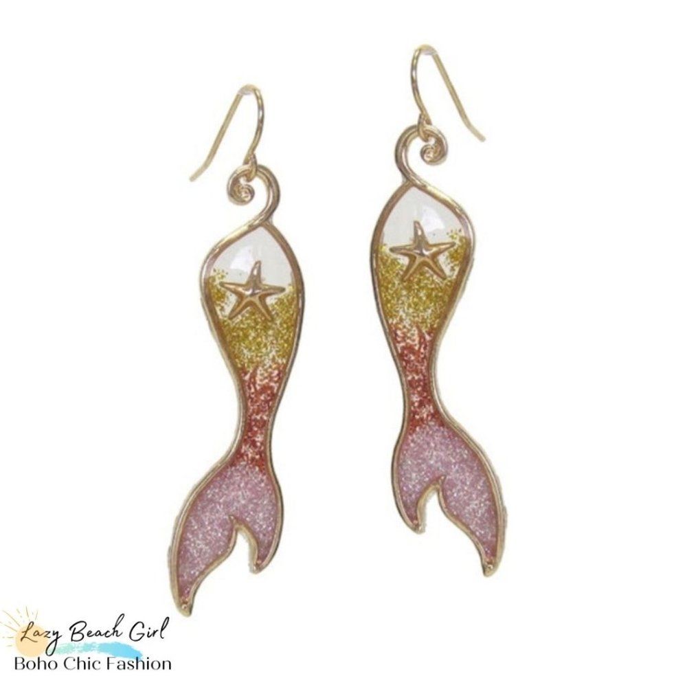 Glitter Mermaid Tail Earrings
